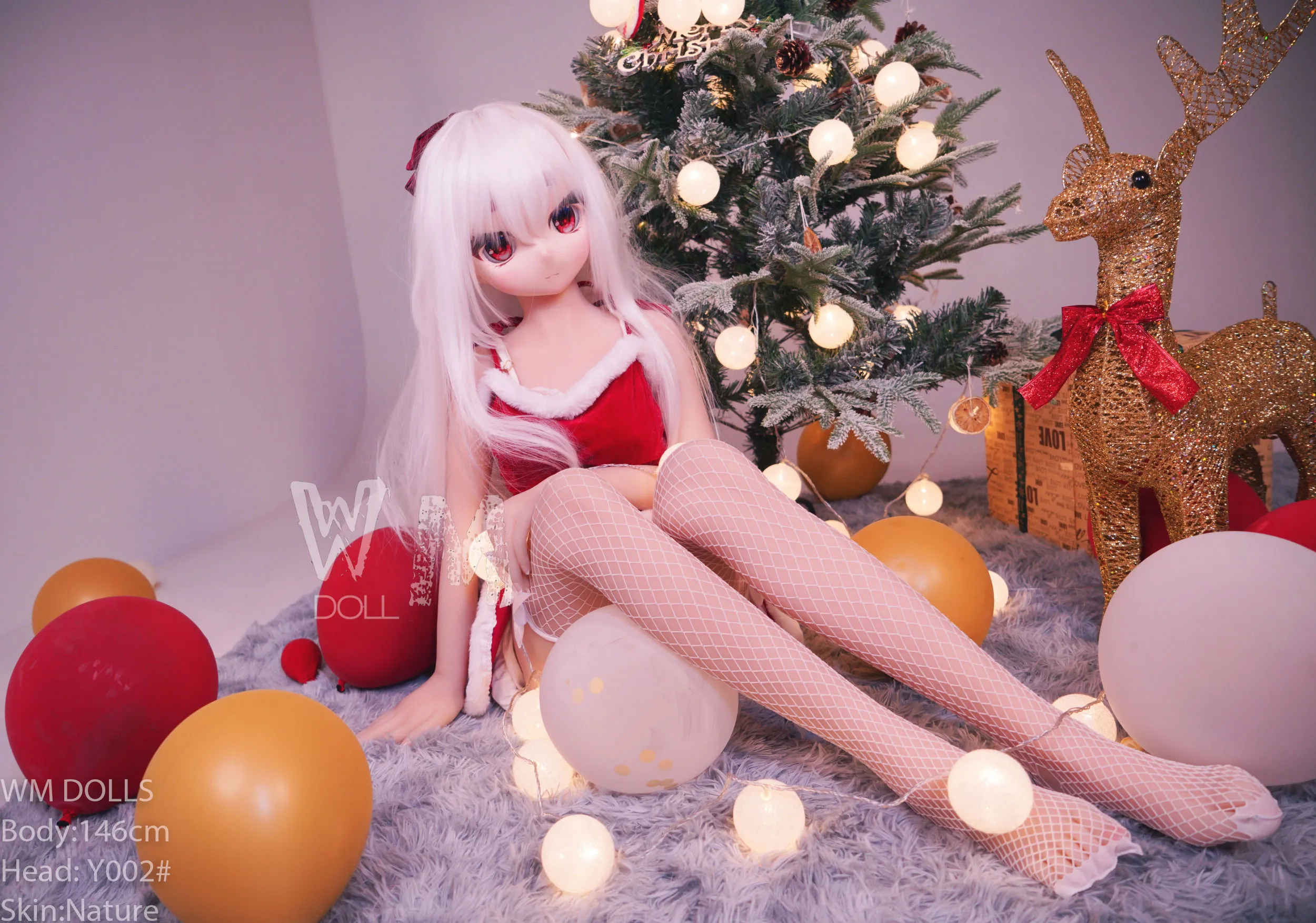 146cm (4ft9) คัพ B ตุ๊กตารักสไตล์อนิเมะที่เหมือนจริง หัว PVC + ตัว S-TPE ตุ๊กตายาง หัว #Y002